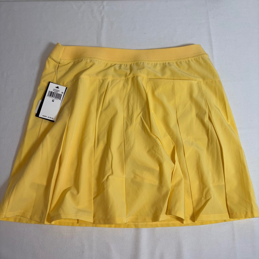 RLX Ralph Lauren Golf Skort Medium Yellow New Pleated Back Wicking Athletic - Picture 2 of 12